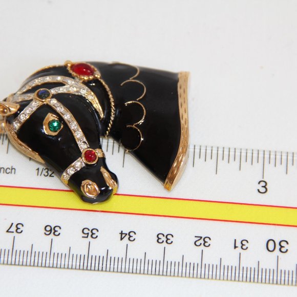 Vintage Gem-Craft Gemstone Horse Head Brooch - Picture 5 of 13